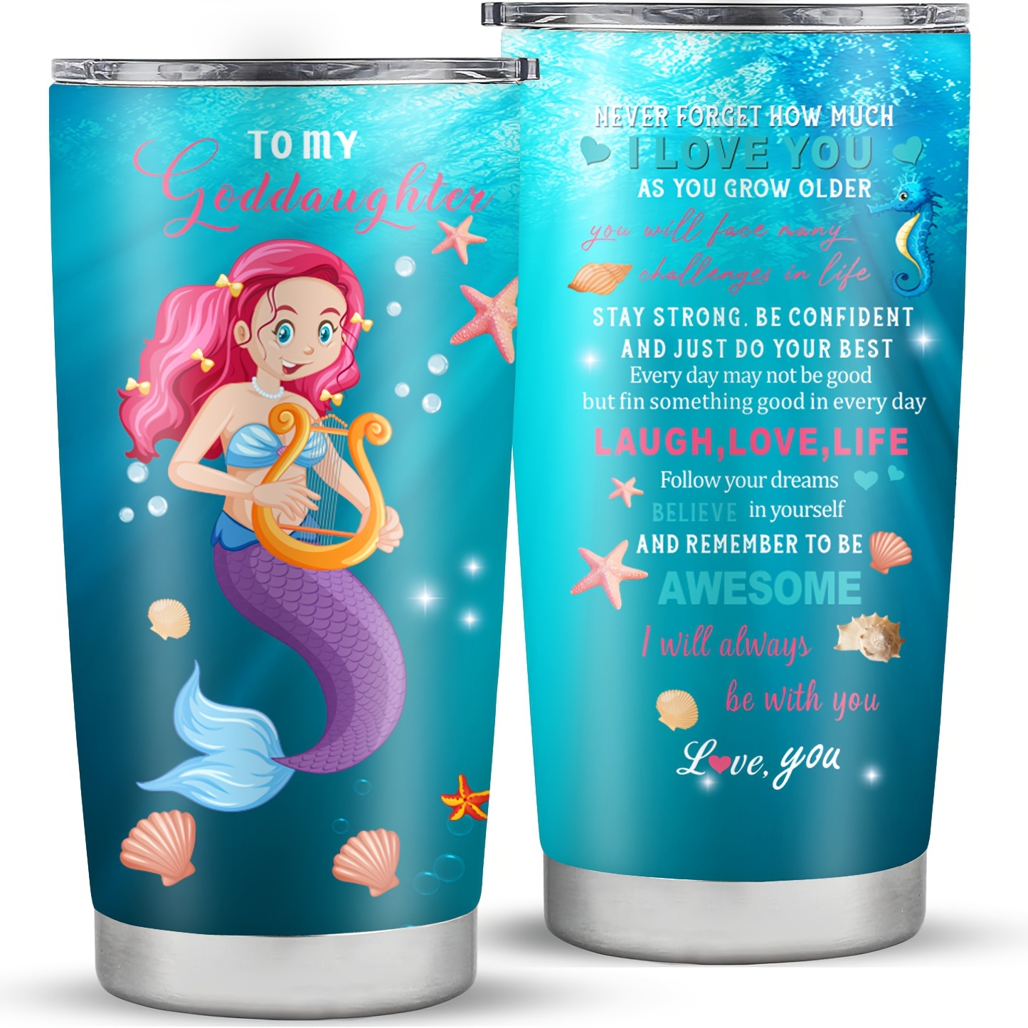 Small Disney Inspired Tumbler Baby Ariel Little Mermaid Little Mermaid  Tumbler Kids Tumbler Disney Bling 