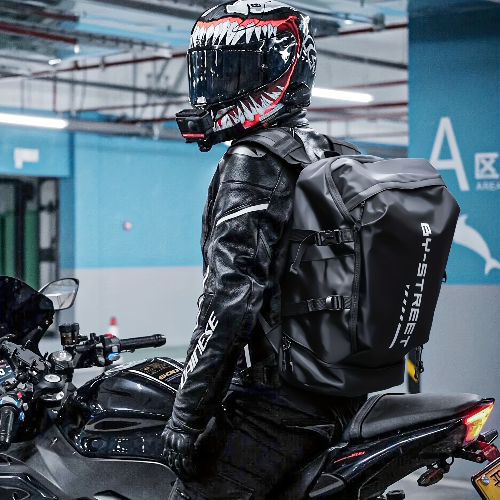 Mochila para casco de motocicleta, bolsa de almacenamiento para casco de  ciclismo, mochila de viaje ligera