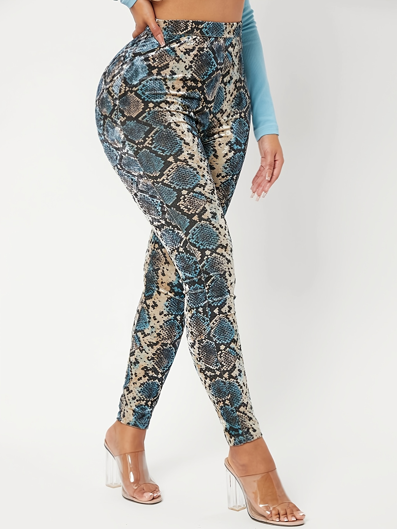 My Choice Stuff Ladies High Waist Snake Print Pants Leggings : :  Clothing, Shoes & Accessories
