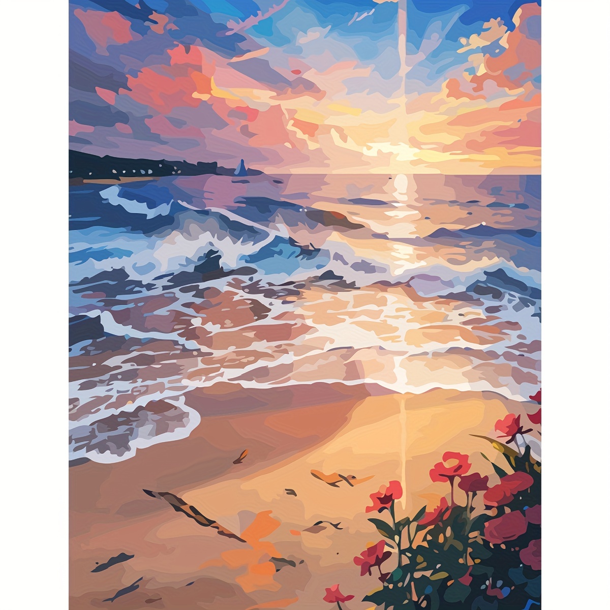 Paint By Numbers For Beginners Adult Sunset Paint By Numbers - Temu