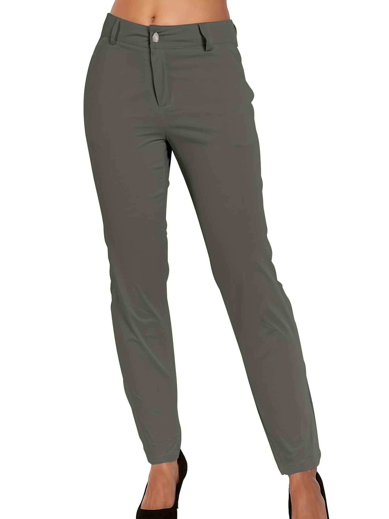 Casual Loose Straight Leg Pant Classic Solid Office Work - Temu