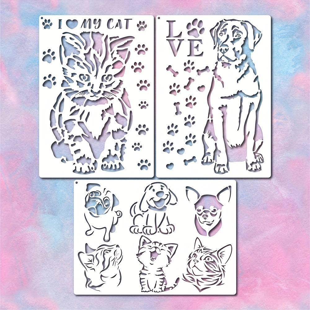 Cat Theme Stencils For Painting A4 Size Pet Hollow - Temu