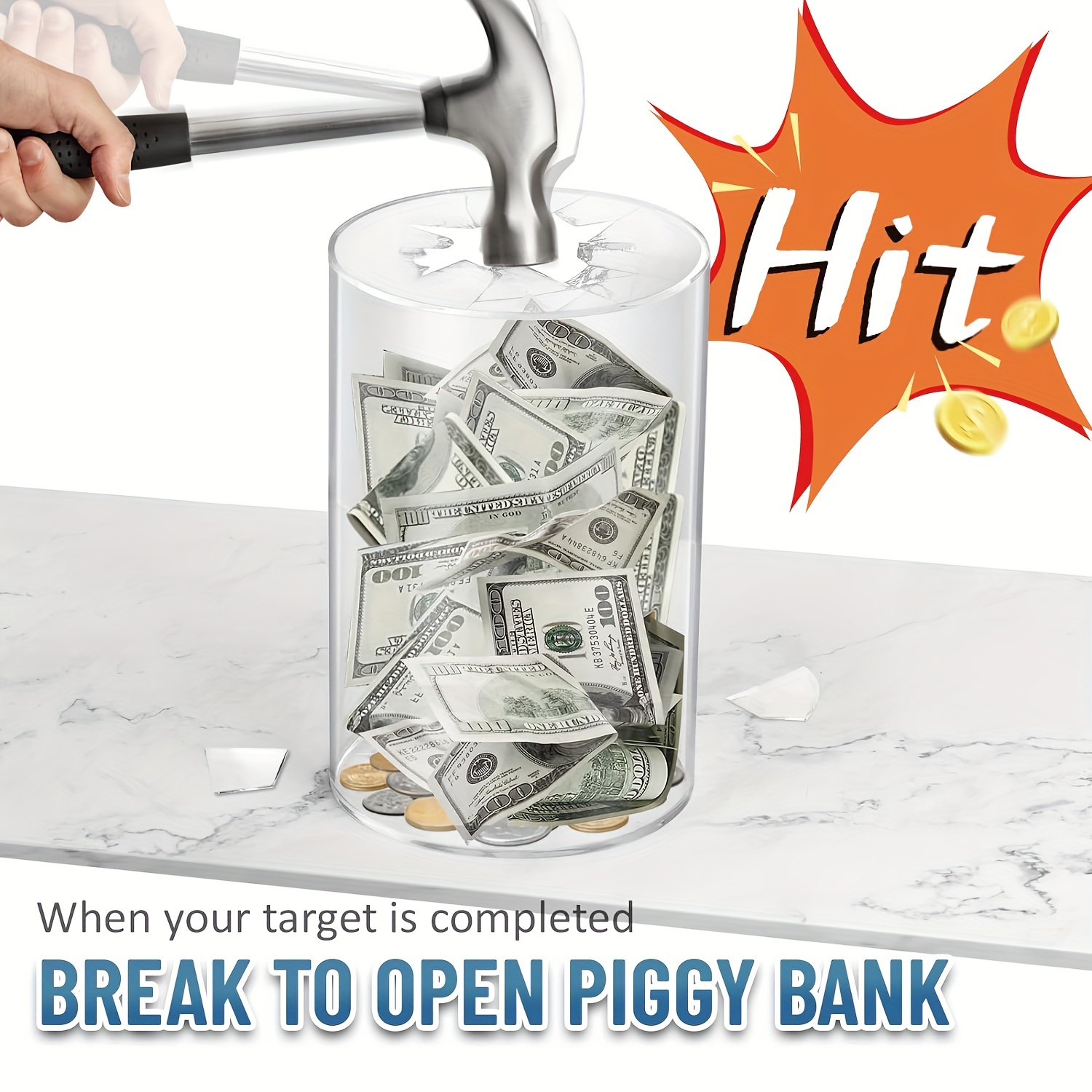 Piggy Bank For Adults Clear Acrylic Unopenable Piggy - Temu