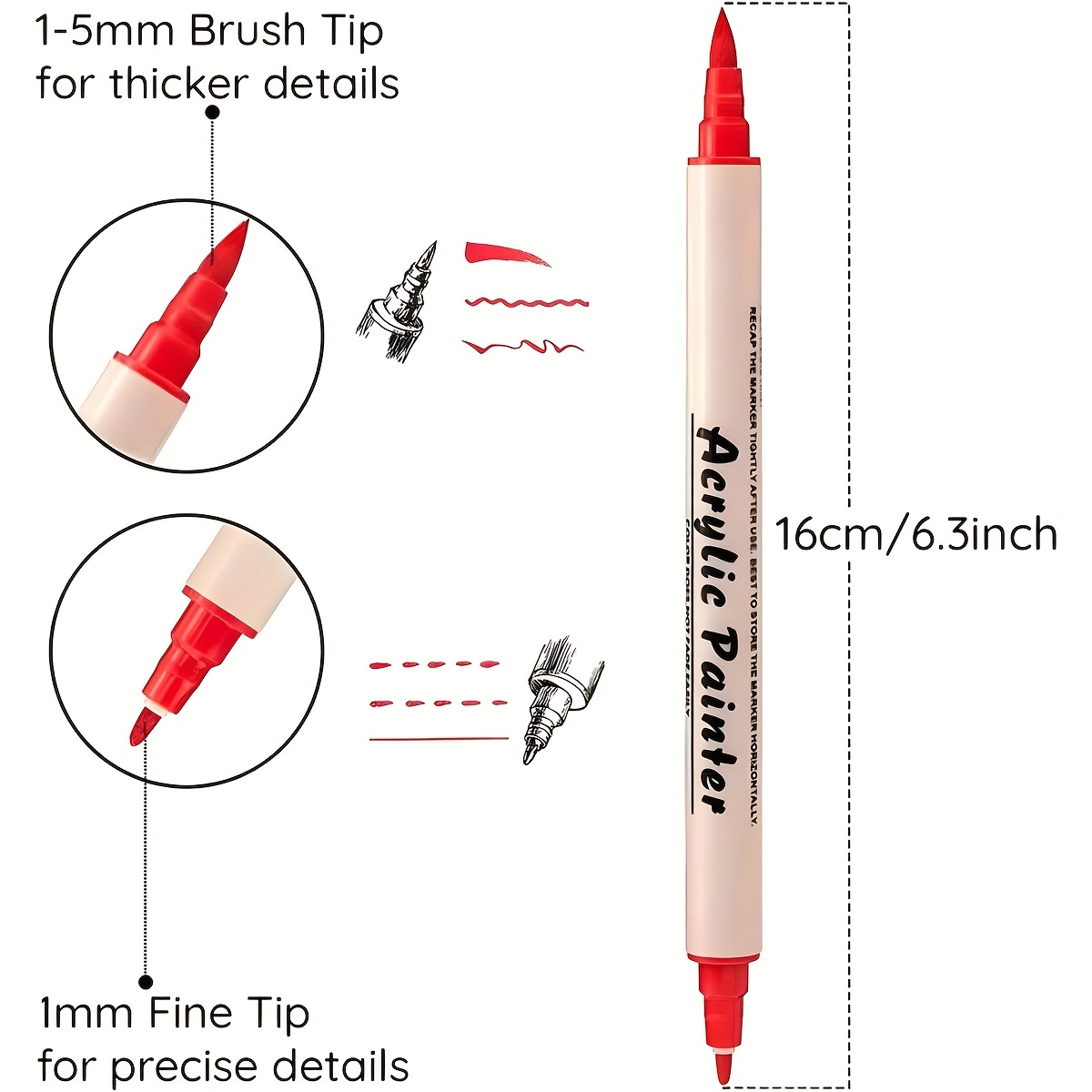 12/24/36 Colors Sketching Markers Dual Brush Acrylic - Temu