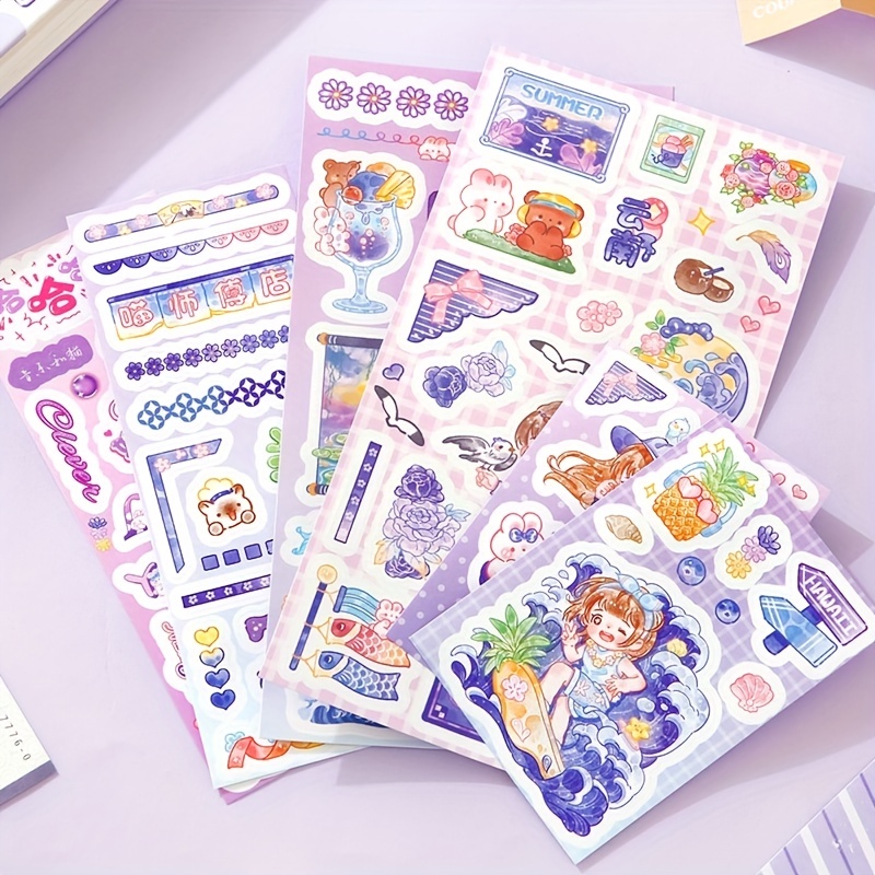 50 Sheets Cute Cartoon Bear Stickers Waterproof PET Scrapbooking Stationery  Stickers Washi Stickers For DIY Art Crafts Journaling Notebook Diary  Planner Decoration