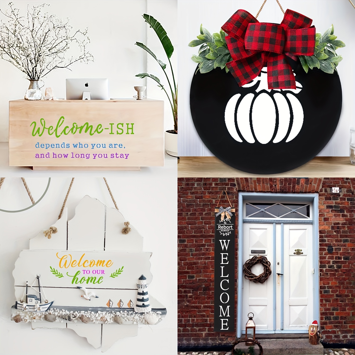 WELCOME Stencil - Wall Stencils - Front Door Stencil - Create Welcome Signs  - Farmhouse Stencils - Reusable - Create Porch Signs - 5 Sizes