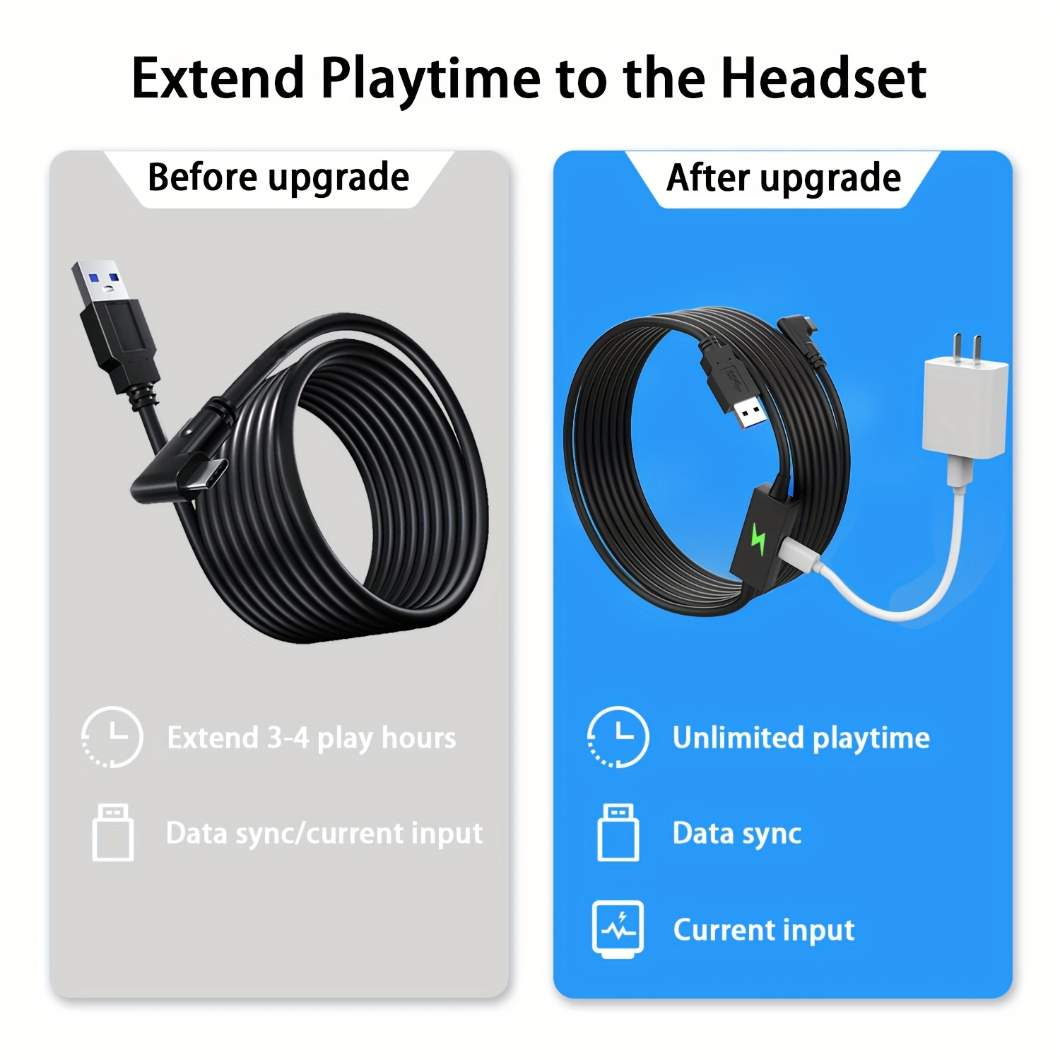 Design Link Cable Oculus Quest 2/pro Separate Charging Port - Temu