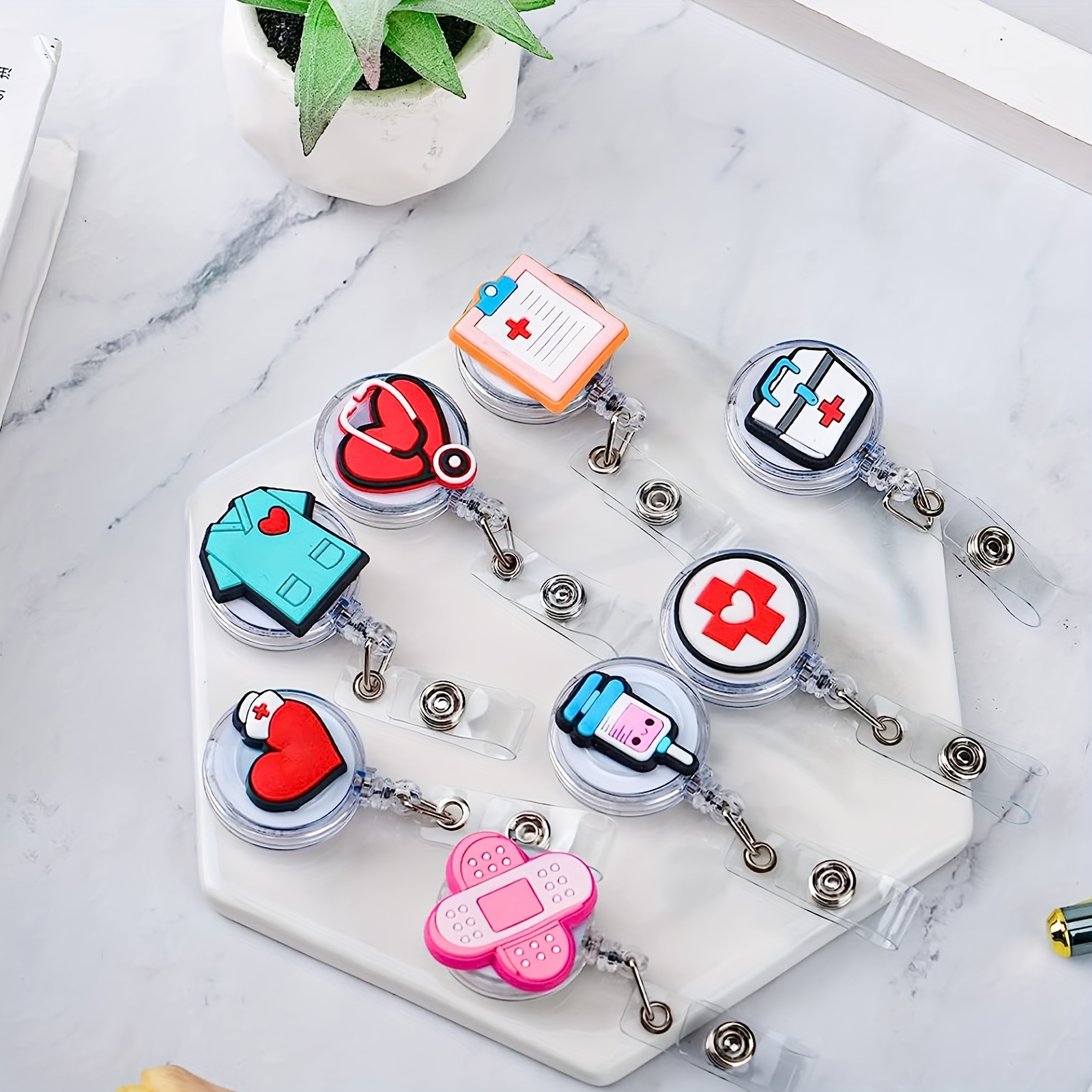 Cute Nurse Badge Reel Holders Gift Set Cartoon Medical - Temu