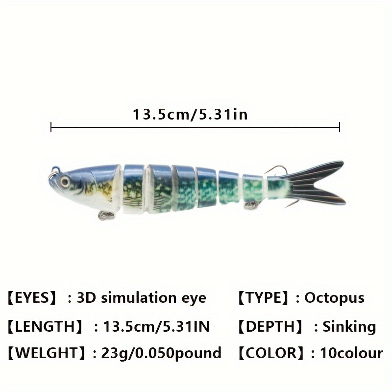 Fishing Minnow Lure Multi section Simulated Bait Hard - Temu