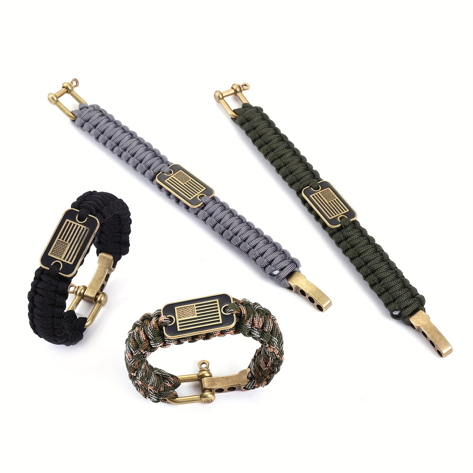 Paracord Accessories & Bracelets (American Flag Design)