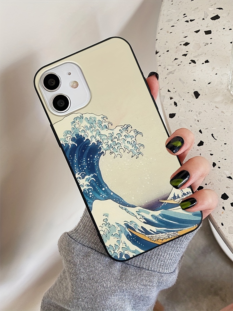 Sea Wave Graphic Phone Case Iphone 15/ 14 Pro Max/ 14 Pro/14 - Temu