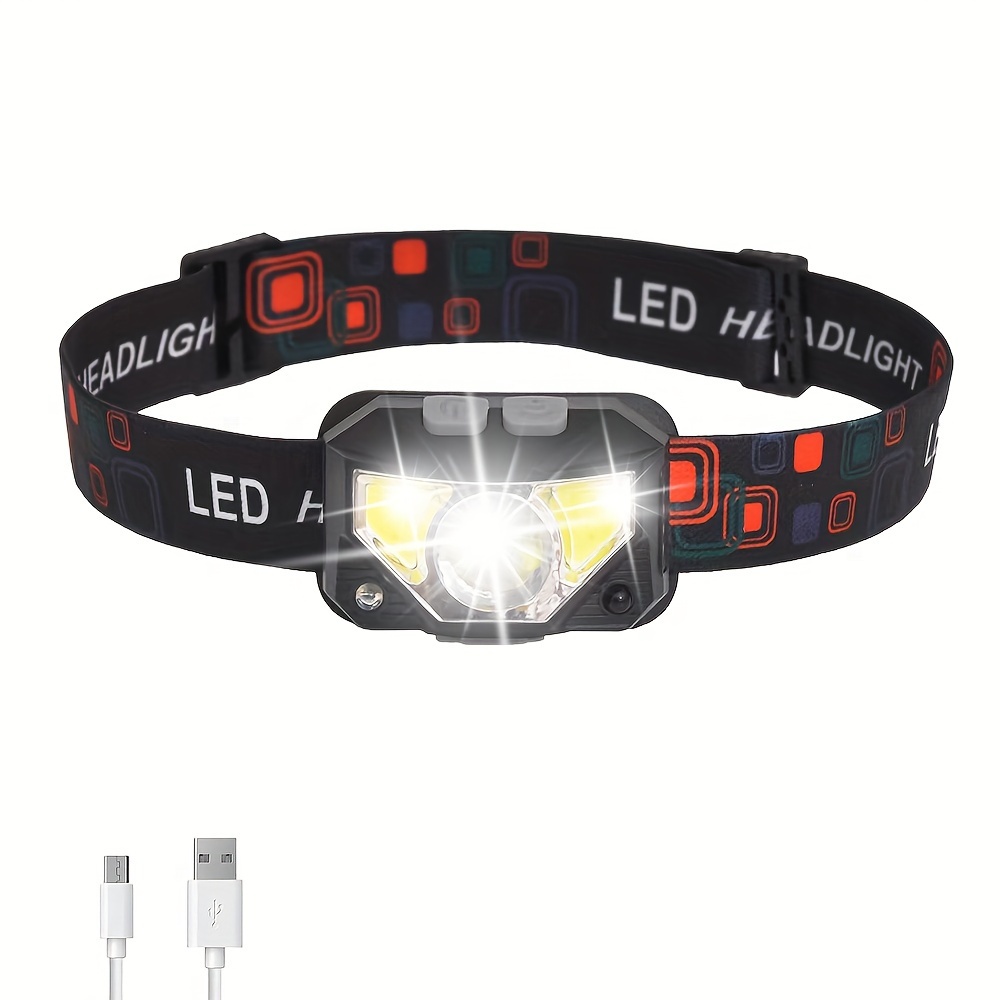 LE Linterna frontal LED recargable, 6 modos, súper brillante, ligera y  cómoda, tasa IPX4, linterna frontal recargable para adultos y niños, cable  USB
