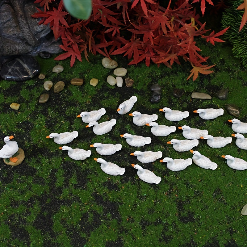 5pcs/10pcs Ducks Miniature Figurines, Mini Ducks Fairy Garden Accessories  For Bonsai Craft Decor, Micro Landscape, Fairy Garden Decor,home Decor