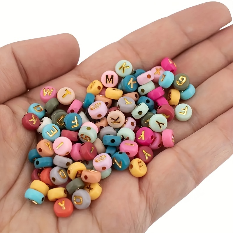 Letter Beads For Threading Approx. 1000 Pieces Colourful Letter Beads Square  Craft Beads Letters A-z Beads For Jewellery Crafts