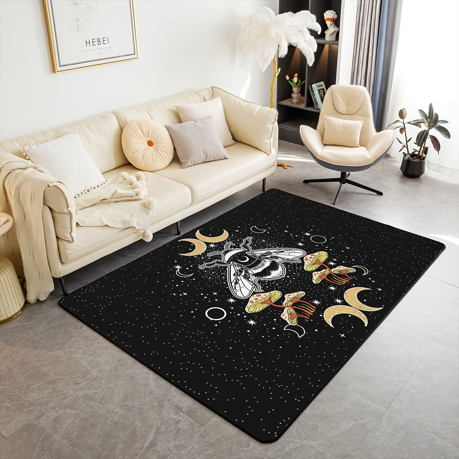 Boho Celestial Area Rug Non slip Carpet Bedroom Living - Temu