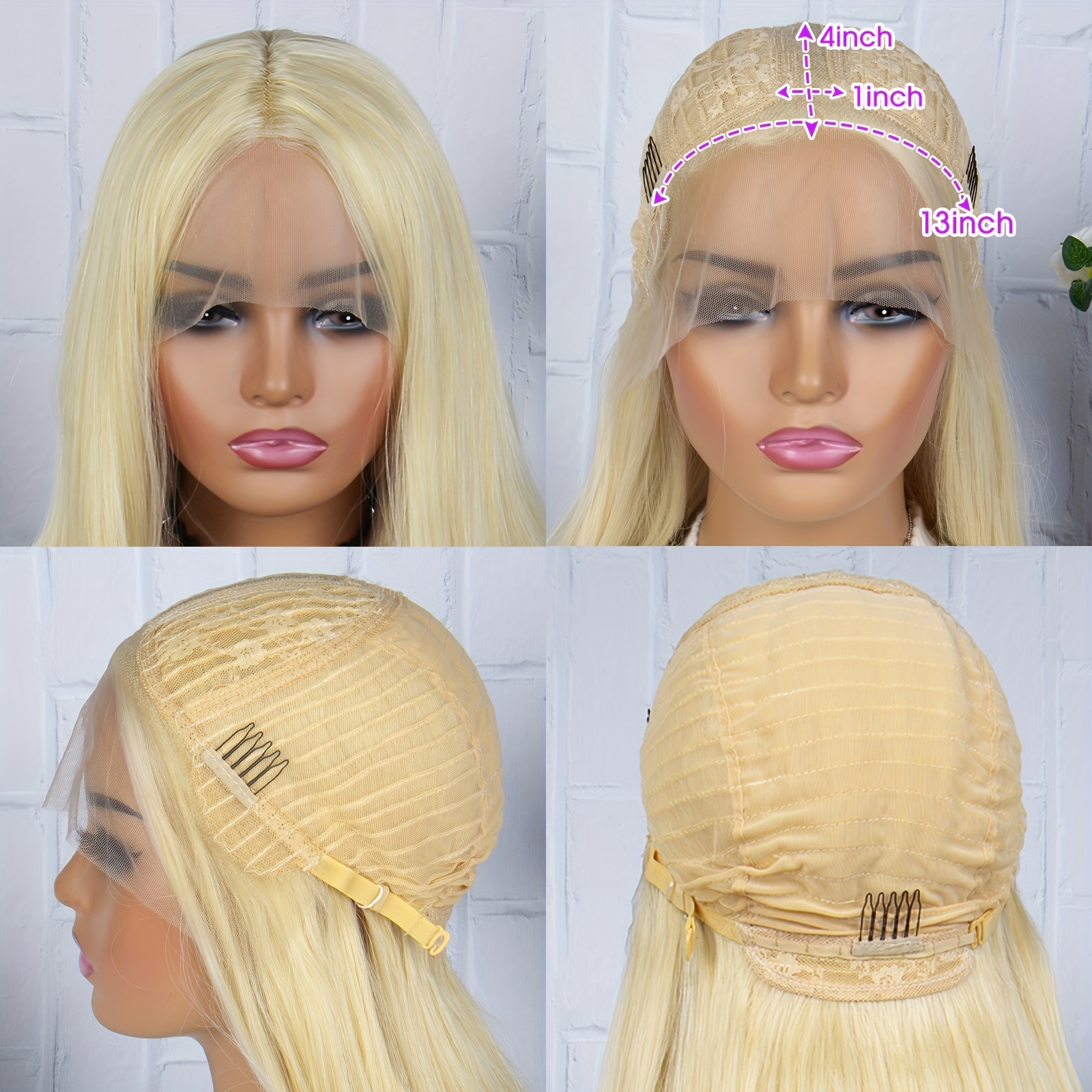 Straight Blonde 13x3 Synthetic Lace Front Wig For Women Daily Makeup  Cosplay Party Wig Bone Straight HD Lace Frontal Wig 28inch