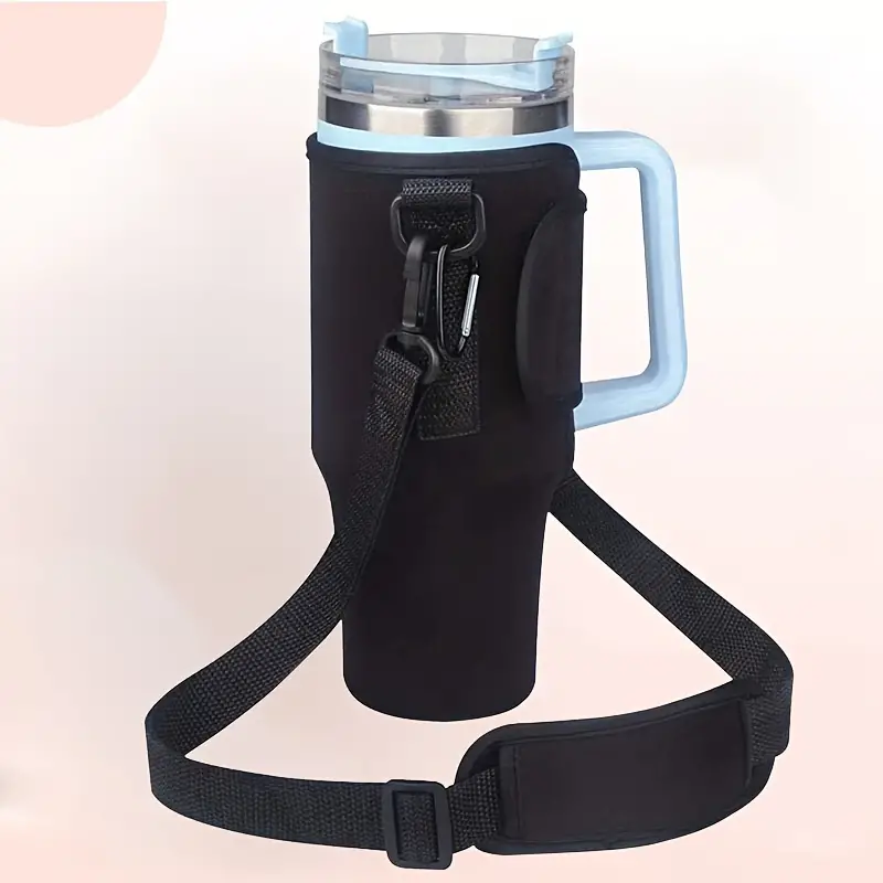 Heat Resistant Water Bottle Carrier With Phone Pocket - Fits
