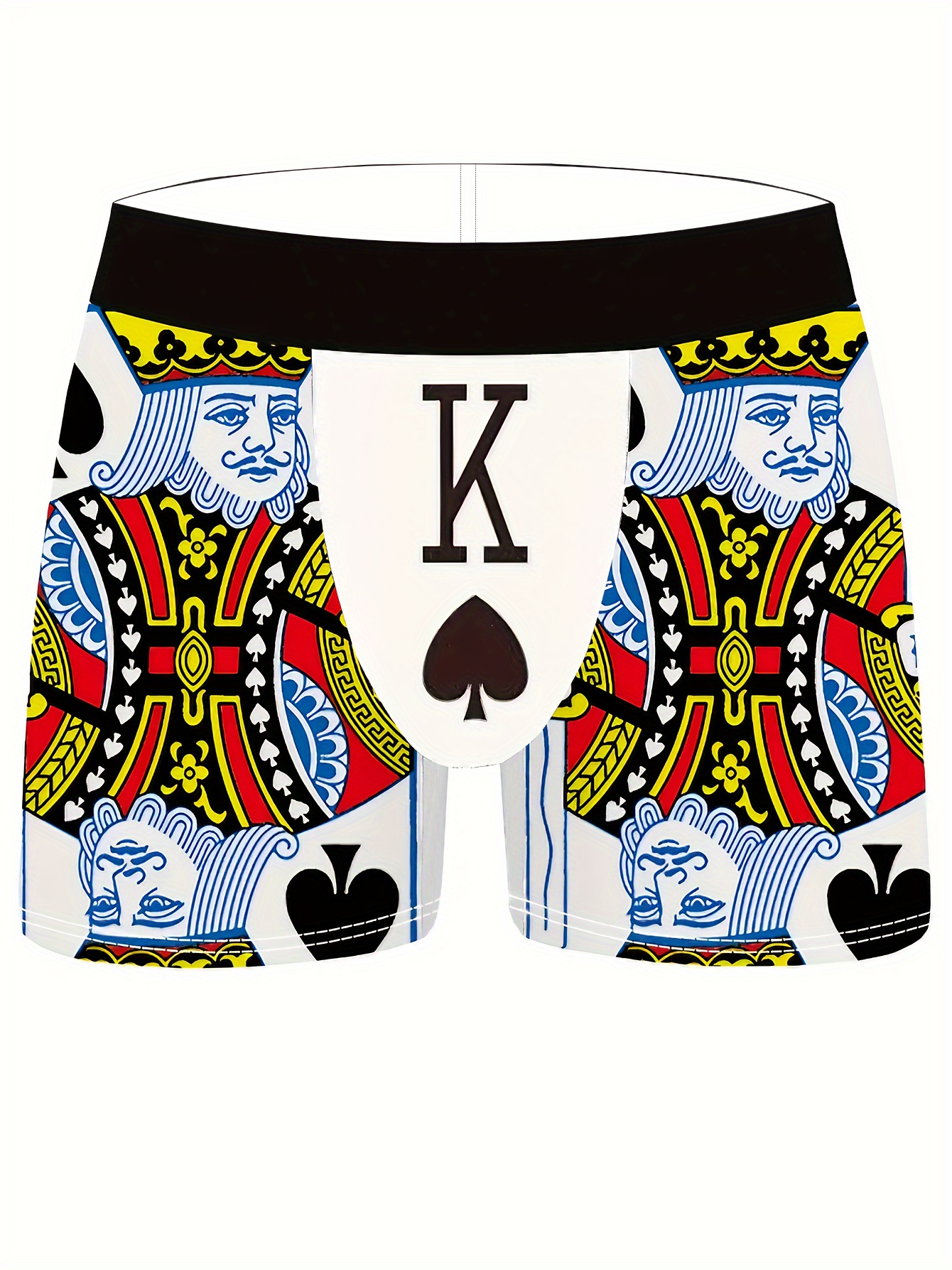 1pc Mens Poker K Print Boxer Briefs Breathable Comfortable - Temu Canada