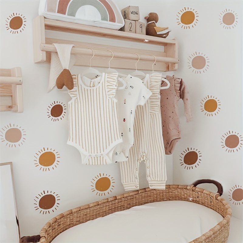 3pcs Sticker, Cartoon Sun Pattern Self-adhesive Wall Stickers, Bedroom Entryway Living Room Porch Cabinet Home Decoration Wall Stickers, Removable Stickers, Wall Decor Decals