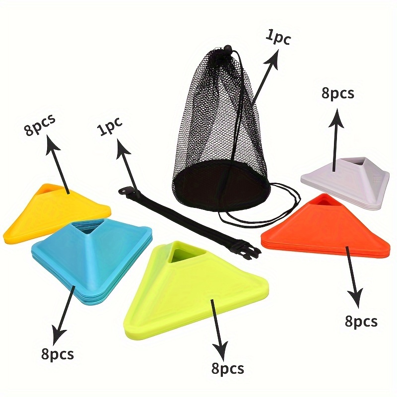 40pcs Triangle Disc Cone Football Training Equipment