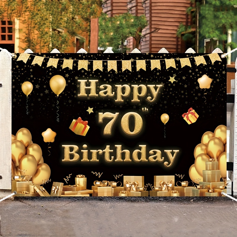 70Th Birthday Decorations Backdrop Banner for Men, Happy 70Th Birthday  Decoratio