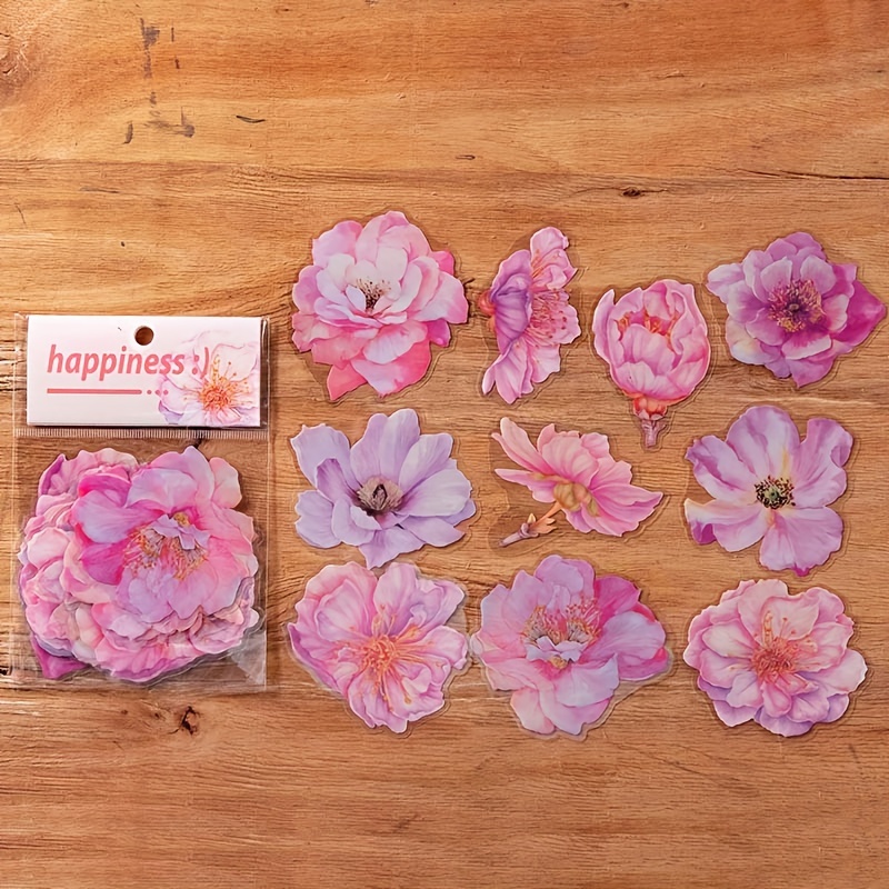 Stickers Flowers Blooming Series Three dimensional Laser - Temu