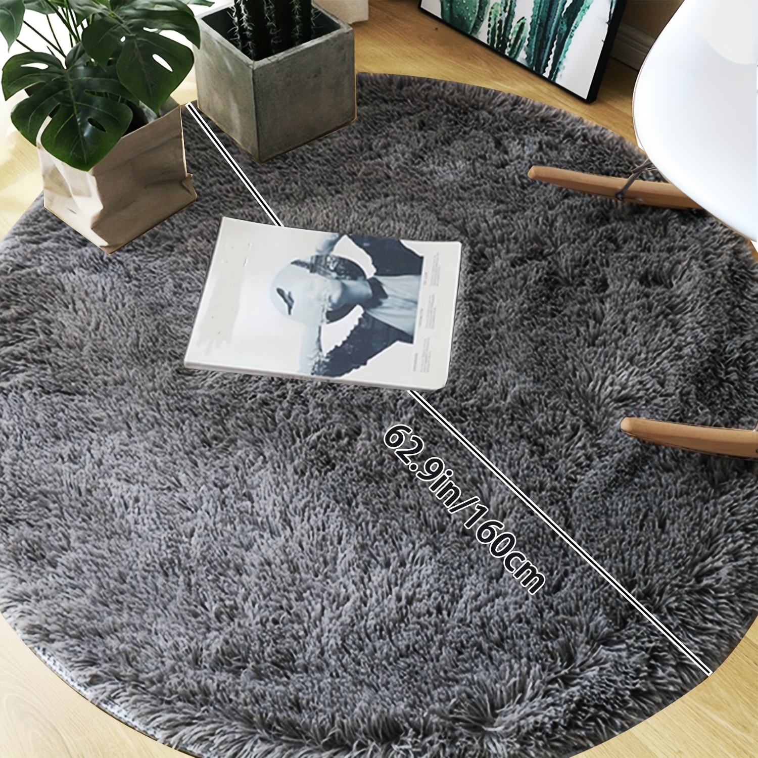 Small Round Circular Carpet Non Slip Floor Mat Soft Shaggy Area