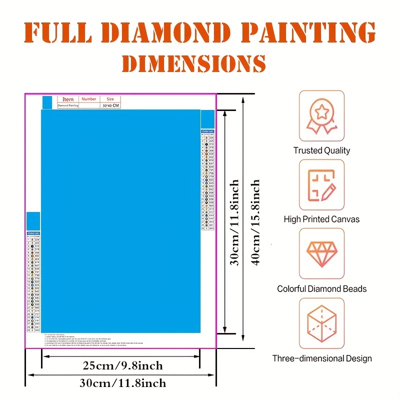 1 Pieza Kits Pintura Diamante Redondo Completo 5d 30x40cm/11 - Temu Mexico