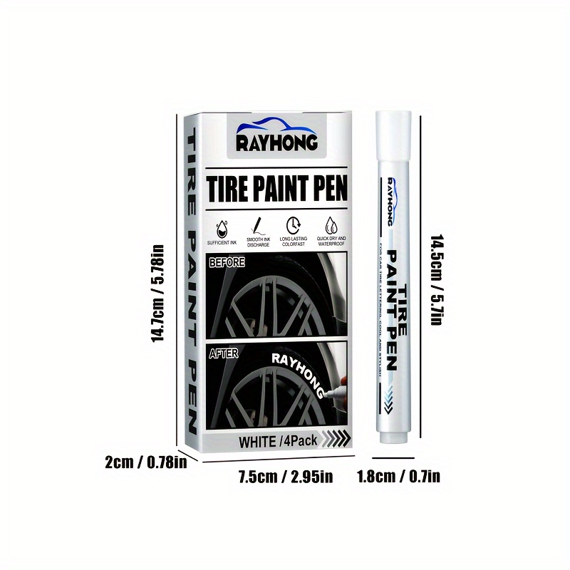 Tire Ink | Paint Pen for Car Tires | Permanent and Waterproof | Carwash Safe (1 Pen, Blue)