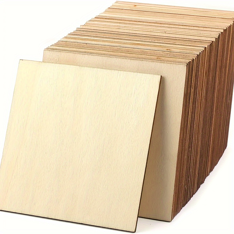 8 Pack 11.8 x 11.8 Inch Basswood Sheets 1/4 Inch Thick Square Plywood  Sheets Unfinished Wood Sheets for Crafts DIY Project Mini House Building