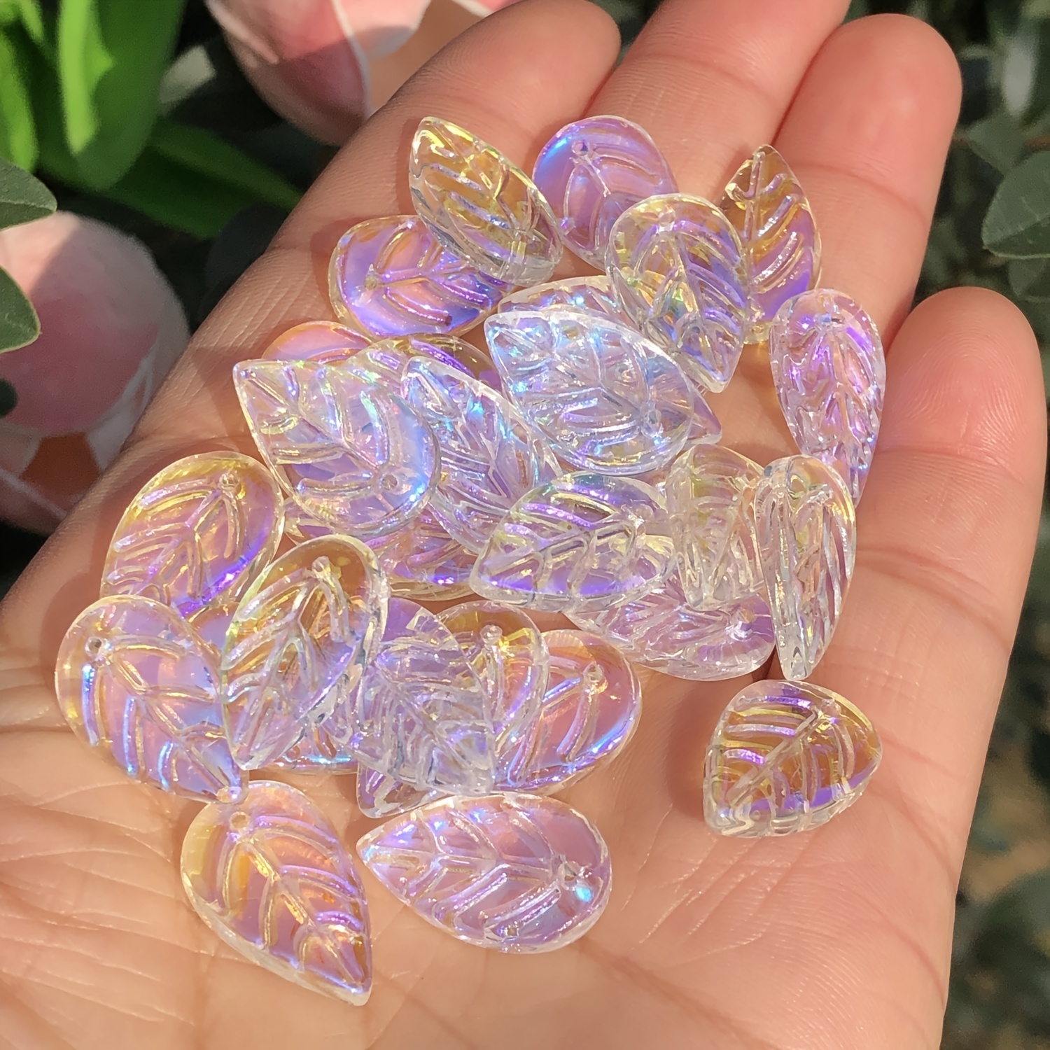 Lot Ab Color Star Leaf Heart Flower Beads Czech Glass Loose - Temu