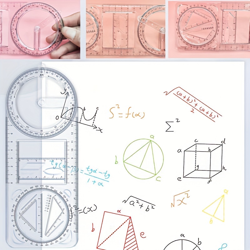 3 Pcs Multifunctional Geometric Ruler for Drawing Tools School Supplies  Rulers