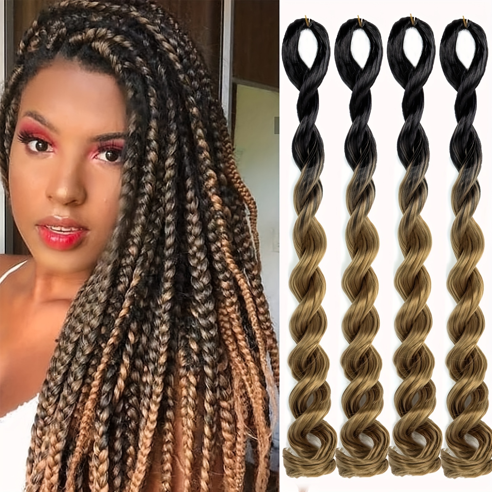 Pre Stretched Braiding Crochet Hair Styles Natural Black 26 Braid