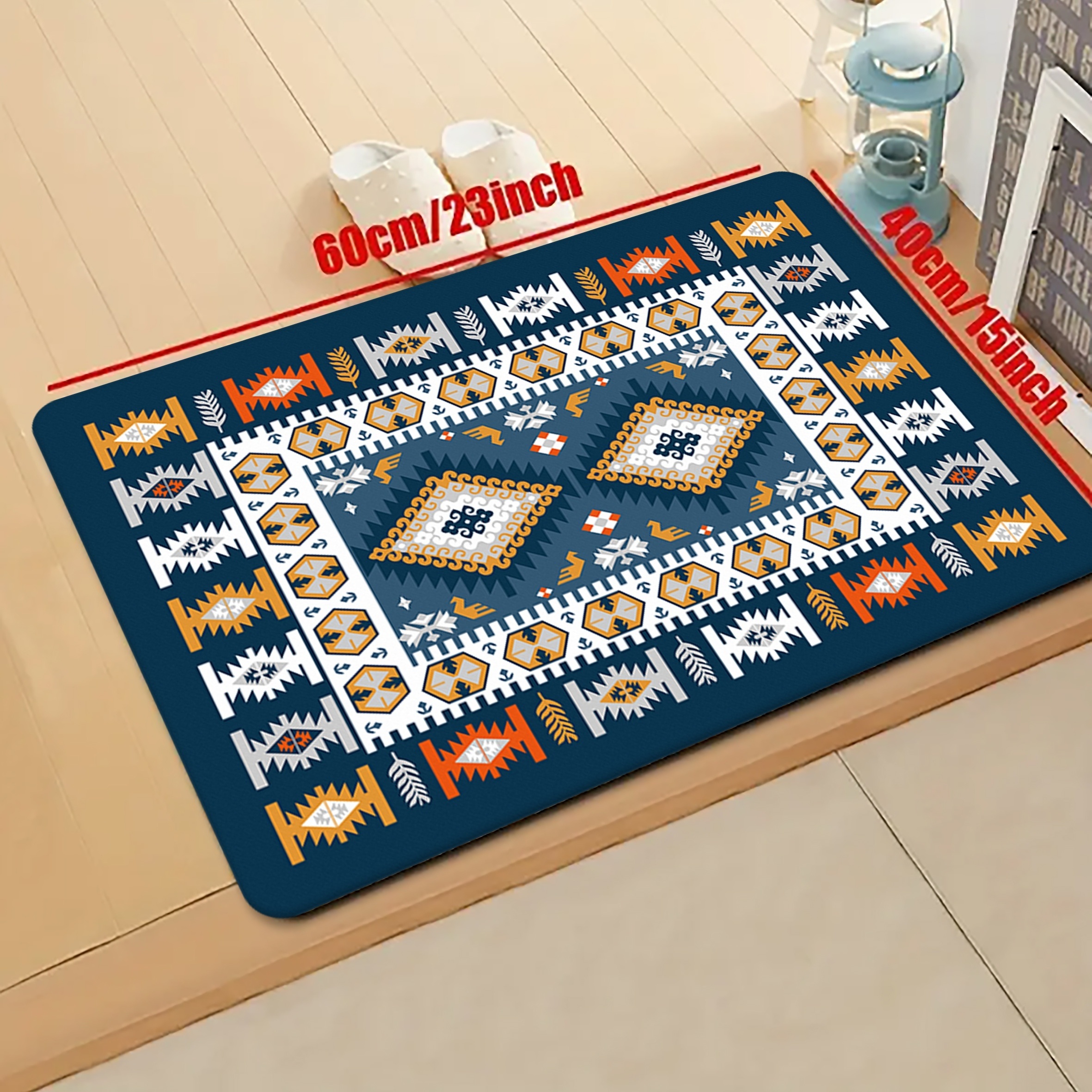 Moroccan Geometric Kitchen Floor Mat Soft Non-slip