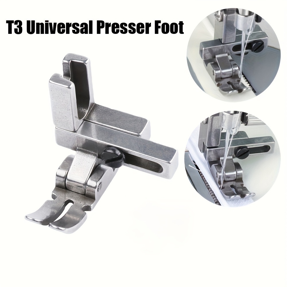 

1pc Universal Foot T3 Adjustable Cording Regular Zipper Presser Foot For 1-needle Lockstitch Industrial Sewing Machine Accessories