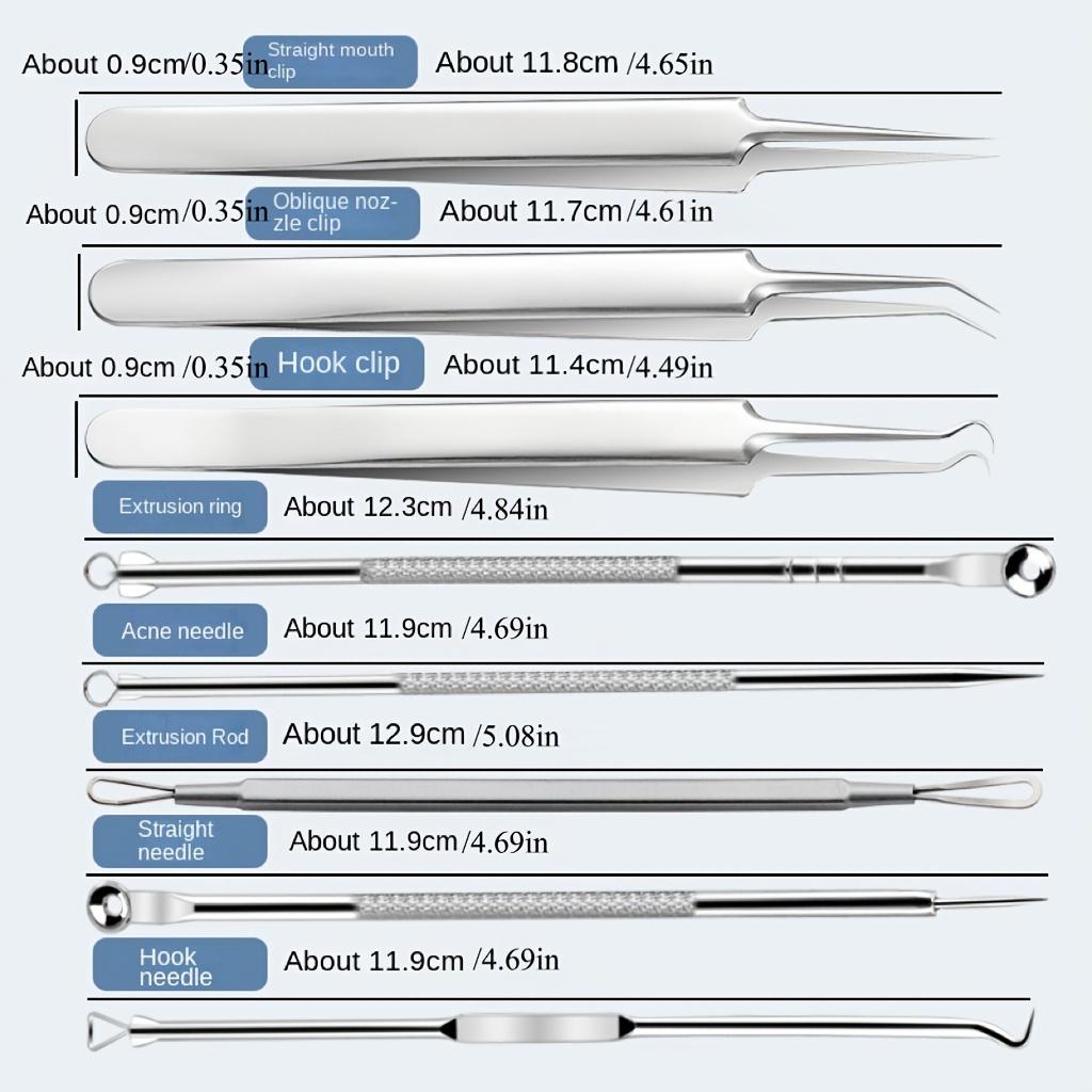 Rimozione Estrattore Strumenti Acciaio Comedoni Punti Acne Neri Pulizia  Viso sv