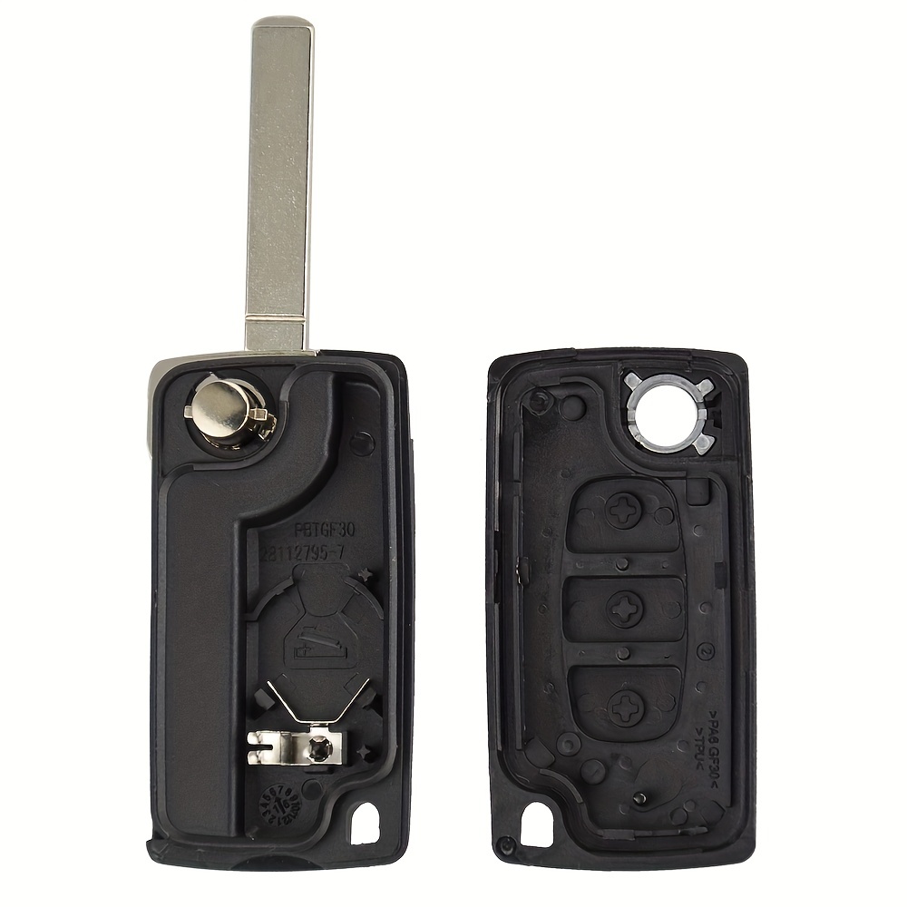 HIBEYO Folding 2 Button Alloy Key Fob Cover for Peugeot 206 207 307 308 407  607 for Citroen C3 C4 C4L C5 C6 Key Smart Key Cover Accessories-2 Button