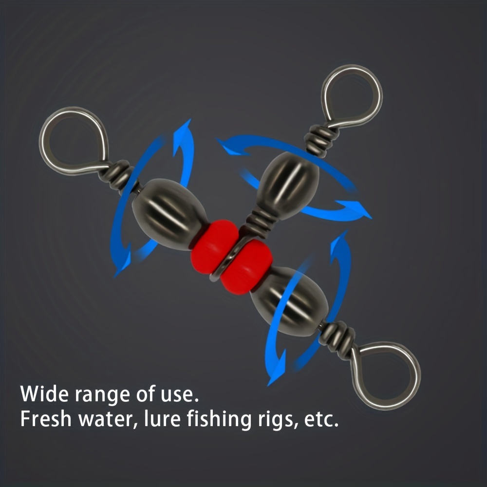 Fishing Connector Three Way Barrel Swivel Snap Ring Beads - Temu