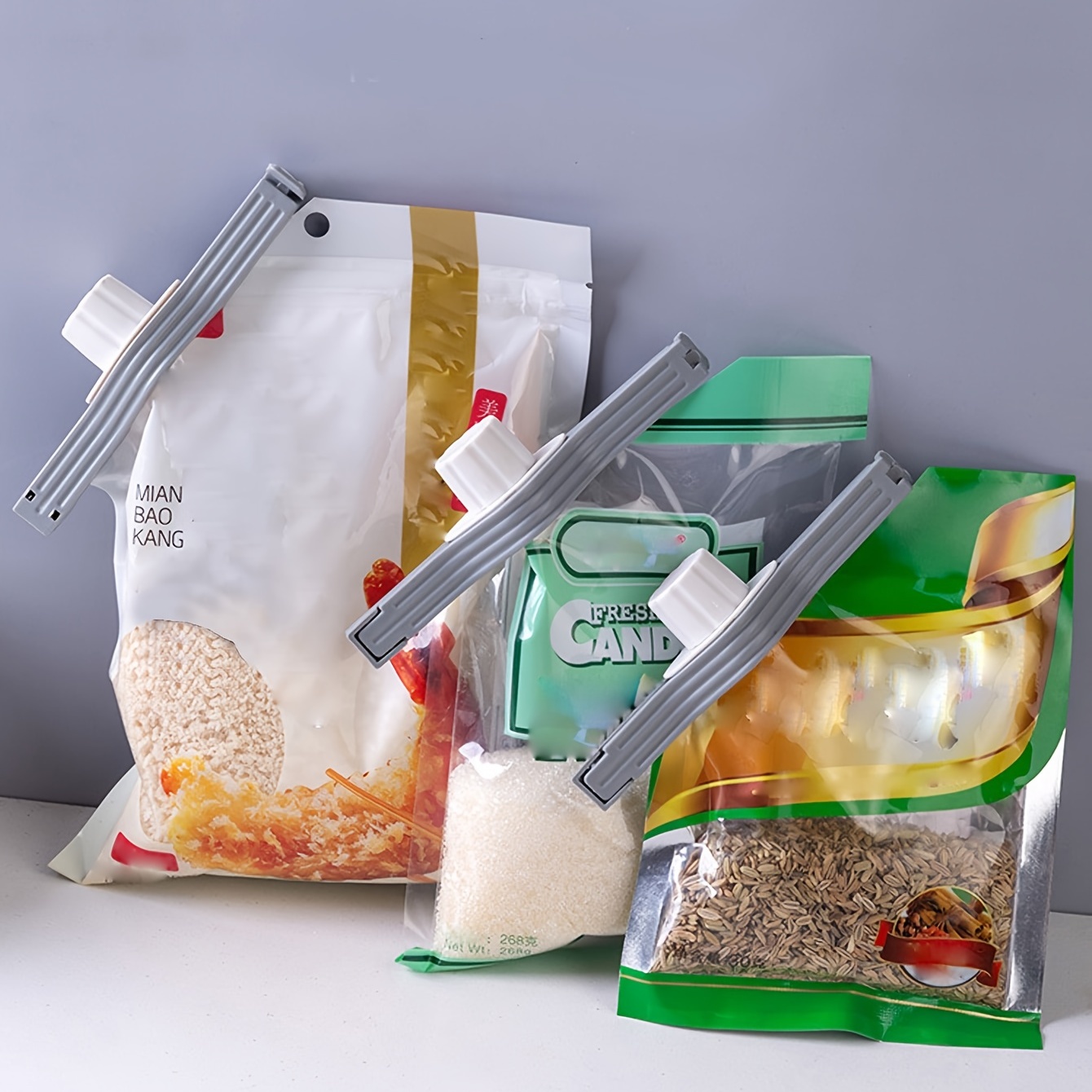 Food Bag Clips Food Bag Clips Kitchen Packaging Plastic Bags - Temu