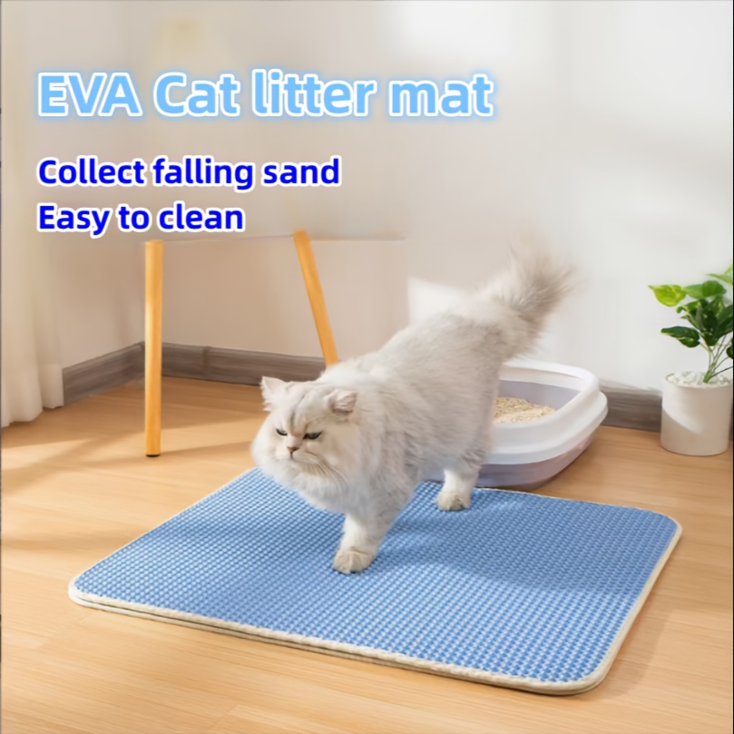 Waterproof Pet Cat Litter Mat EVA Double Layer Cat Litter Trapping