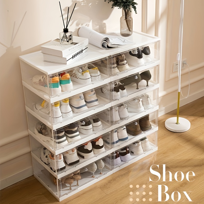 Collapsible 3/6 Layers Shoe Storage Organizer - Stackable Sneaker Bins For  Efficient Shoe Organization,folding Shoe Cabinet - Temu