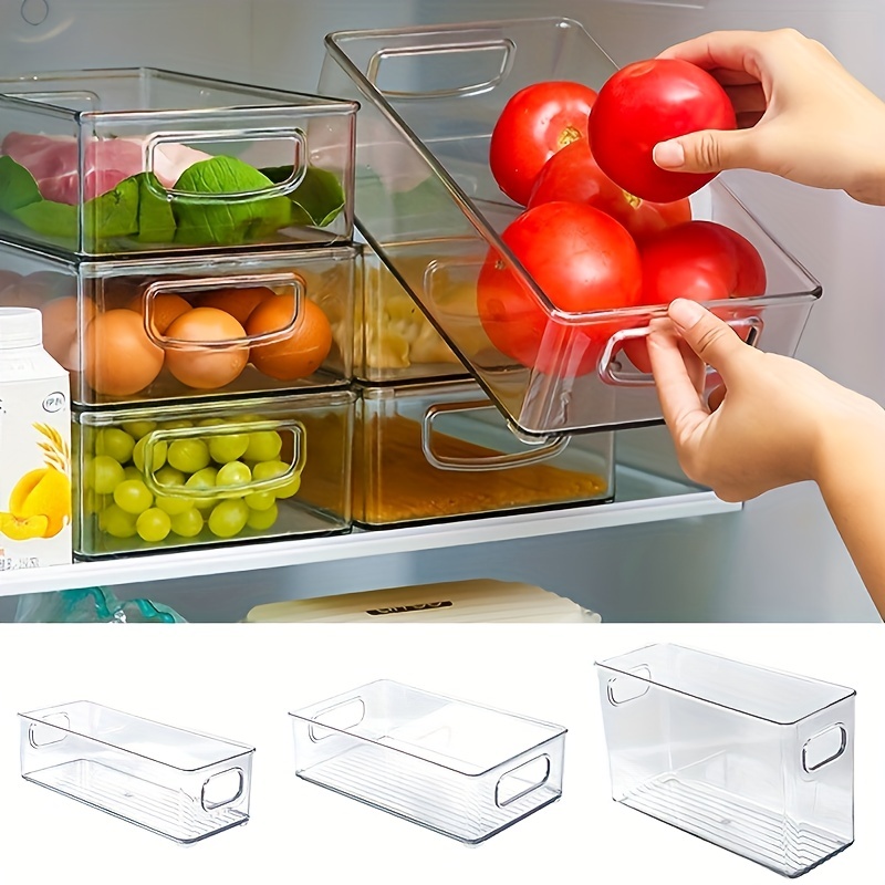 transparent plastic pet kitchen stackable fridge