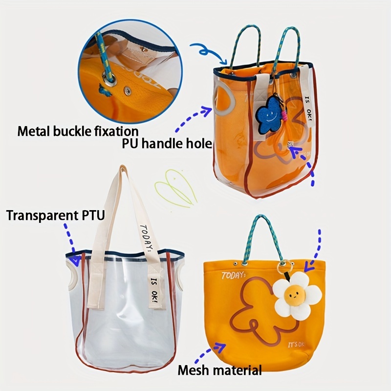 Bolso Mano Transparente Mujer Bolso Playa Verano Impermeable - Temu