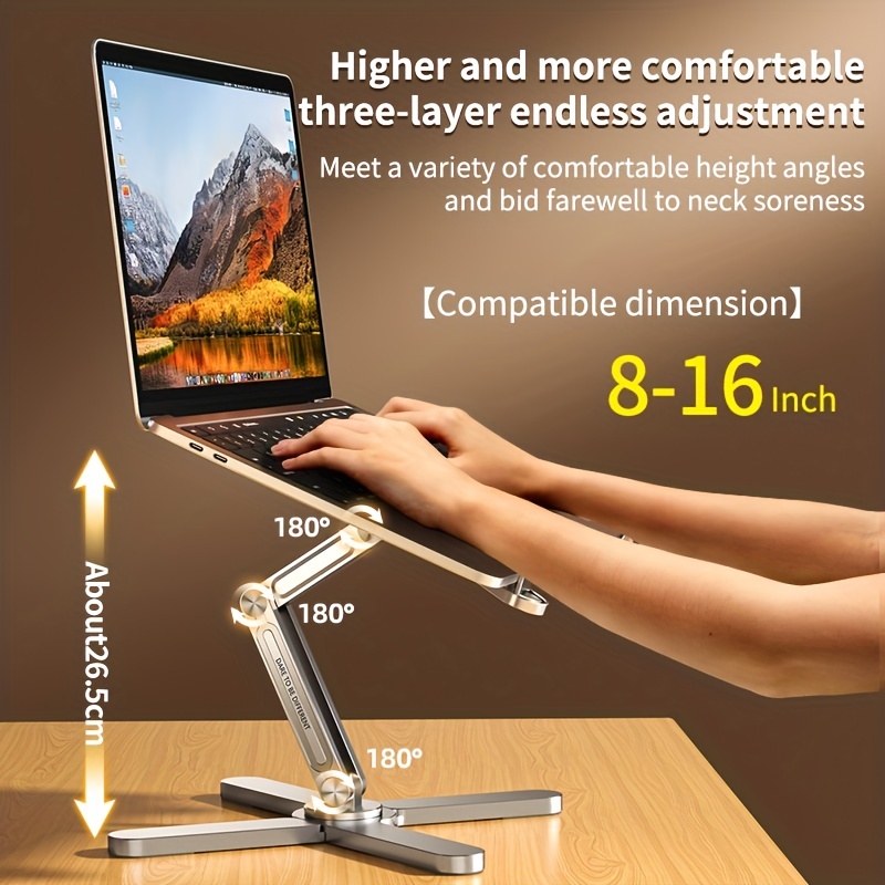BATTPIT Soporte para laptop, soporte portátil para computadora de  escritorio, ajuste de altura de 6 niveles, diseño ergonómico a nivel de los  ojos