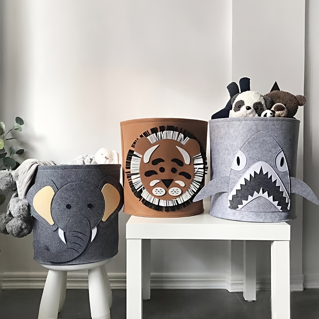 Boîte de rangement créative pour animaux de dessin animé, Cube en tissu  feutré, étagère de chambre