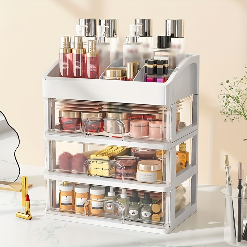 Stackable Makeup Organizer Storage Drawers Acrylic Bathroom - Temu