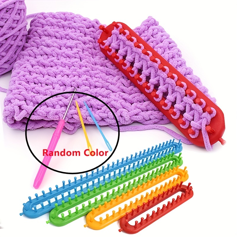 Fancyes Hand Knitting Machine Tool Set Weave Knitting Tool Compact Colorful  Yarn Household Weaver Easy Weave Knitter for Crafts DIY Project Crochet, 6