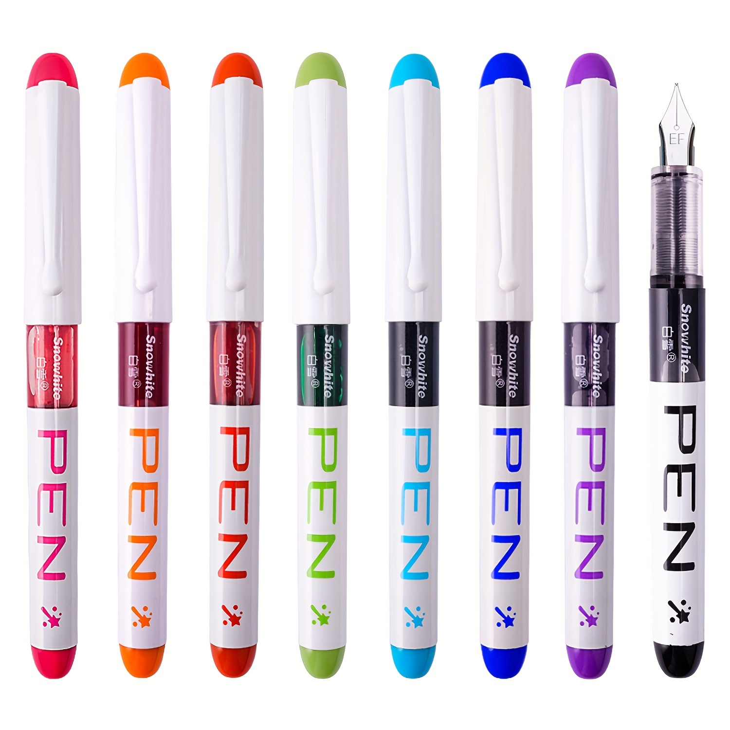 12 Pieces Disposable Fountain Pens, Quick-Drying Ink Pen, Smooth-Writing  Multicolor Art Supplies for Sketching, Journaling, Calligraphy and Doodling