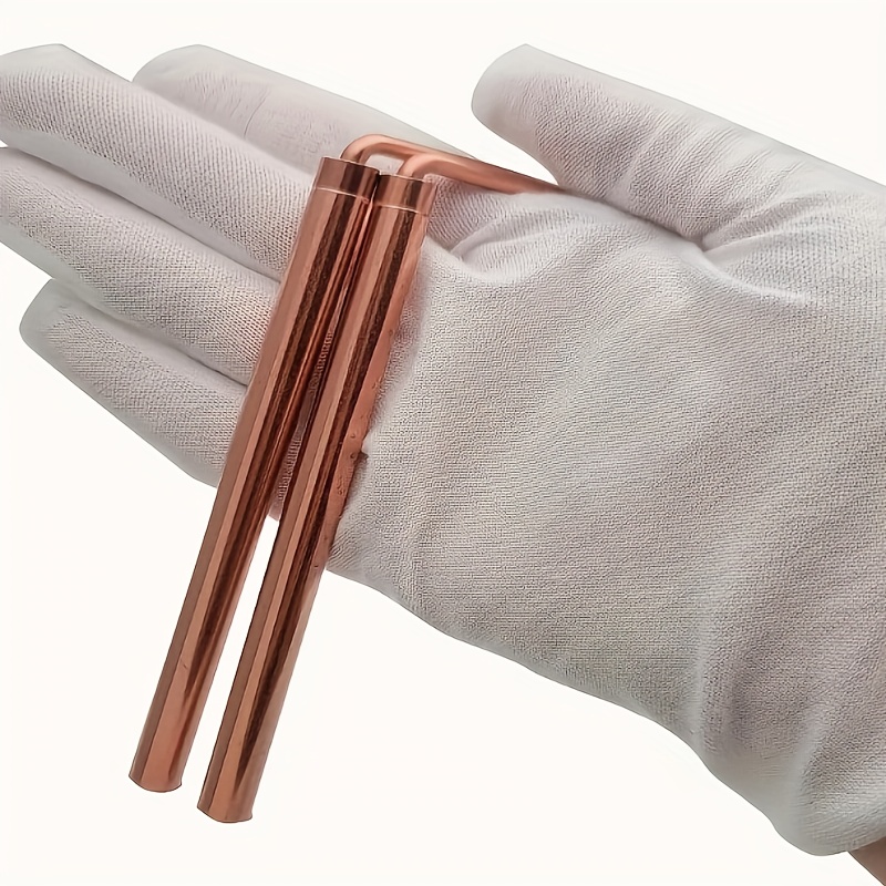 Set 2 Bacchette Per Rabdomanzia In Rame 99,9% – Per Ricerca Acqua, Metalli, Minerali E Oggetti Smarriti – Con Guanti In Nylon