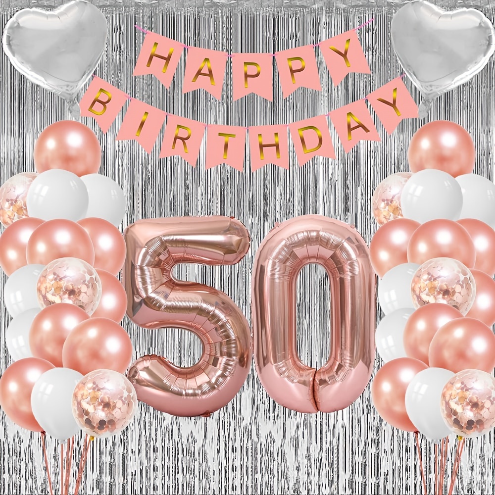 Decoración Fiesta 50 Años  50th birthday balloons, Birthday party  decorations, Party decorations